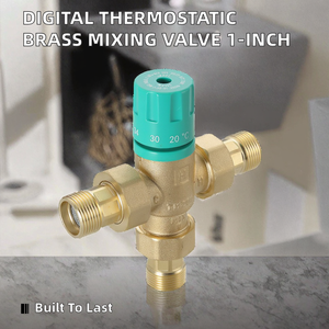 Nouvelle vanne de mélange thermostatique numérique flexible et moderne, entièrement automatique, 1 pouce, <span class=keywords><strong>grand</strong></span> débit, pour usage hôtelier, en laiton, pour chauffe-eau - Product Image 6