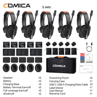 COMICA Seekcom S1 (Cinq Ensembles) Casque Intercom Sans Fil Anti-Explosion Résistance à l'Eau IPX-3 Batterie 1000-1500mAh 2.4G