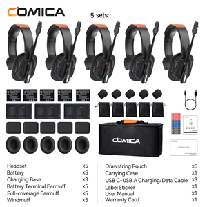 COMICA Seekcom S1 (ชุด 5 ชิ้น) ชุดหูฟังอินเตอร์คอมไร้สายป้องกันการระเบิดสำหรับทีม 5 คน - Product Image 5