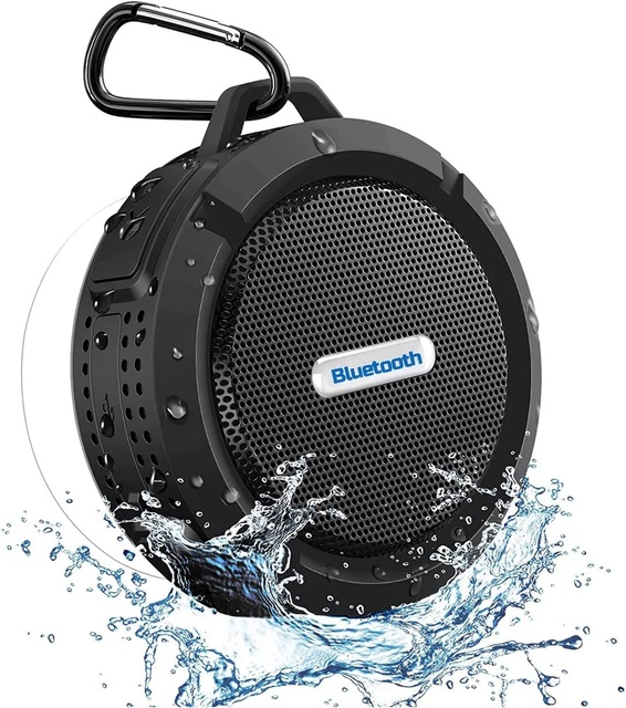 Mini Shower Speakers, IP65 Waterproof Bluetooth Portable Speakers and True Wireless Stereo and Dsp Technology, 6 Hours Playback