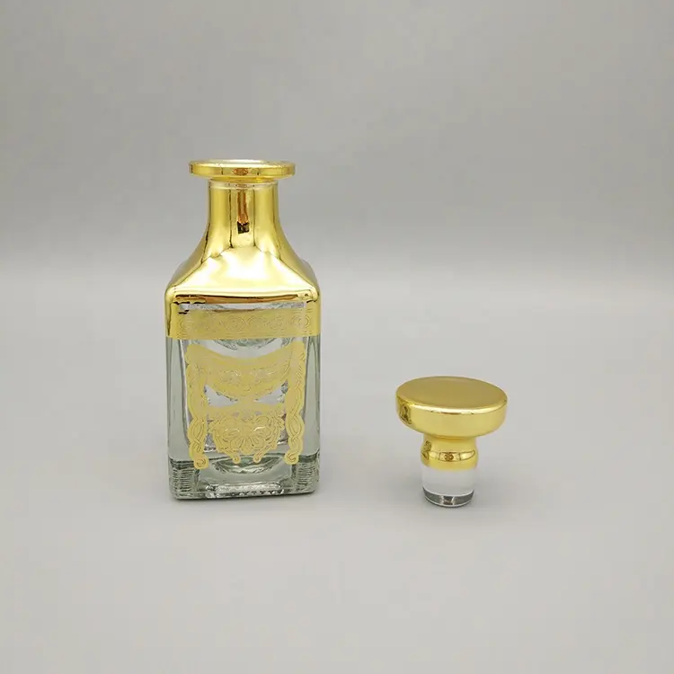 Botella de cristal transparente para perfume, jarra vacía uv de 150ml, color dorado, gran oferta