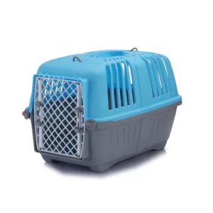 蓝色金属不锈钢豪华旅行宠物猫狗笼承运人宠物航空箱
