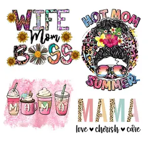 Wholesale Ready to Press DTF Mother's Day heat transfer stickers, Custom Rainbow Mama Heat Transfer Prints, For Garment bag