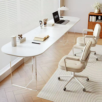 Bureau moderne en bois massif durable avec double plateau en pierre, table d'étude écologique pour la maison, idéale pour chambre, salon ou bureau