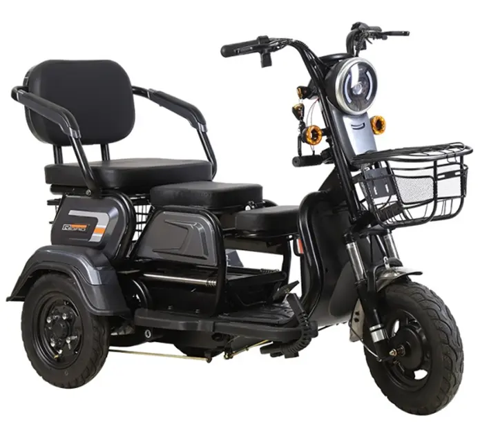 Yeni 1000w scooter elektrikli yetişkinler scooter 3 tekerlek 3 koltuklar kick oyna moto elektrikli hareketlilik elektrikli üç tekerlekli bisiklet