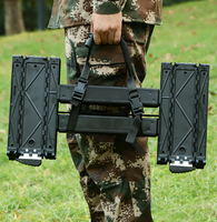 Échelle pliante télescopique en aluminium portable, mécanisme de rétraction à une touche, 10 pieds, échelle tactique légère, multi-usages