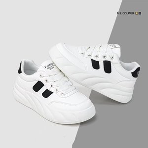 รองเท้าผ้าใบเดินออกกำลังกายของผู้หญิง2024ฤดูใบไม้ร่วง, รองเท้าเดินออกกำลังกายสีขาวพื้นหนารองเท้าผ้าใบลำลอง - Product Image 3