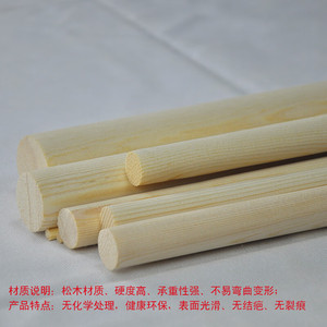 Varillas Redondas de Pino de 19 mm, Varillas de Madera Ligeras, Postes de Soporte para Tiendas de Campaña, Accesorios para Juguetes DIY, Color Madera Natural - Product Image 3