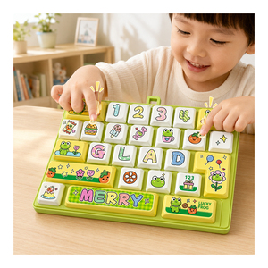 Colorful UV Plastic Sensory Press Toy Cartoon Keyboard 26 <b>Key</b> Buttons Decompression Fidget Backpack Charm for Children Teens - Product Image 4