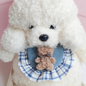 Sciarpa per Animali Domestici Stile Cowboy Carino in Denim Blu e Nero in Poliestere Bavaglino per Gatti e Cani per Tutte le Stagioni - Product Image 1