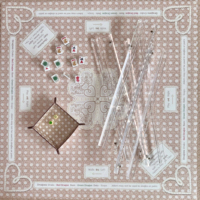 Tapis de jeu de Mahjong américain en similicuir, motif Noise Diet Coke Mat/Pop Art Roses/Jade Peony/Tulips/Cannage Blonde