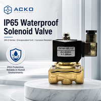 Vanne solénoïde étanche IP65 2W160-15D.1/2" AC220V, bobine encapsulée, vanne à eau en laiton résistante à la corrosion PN10