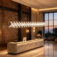 Zeitgenössischer 400cm X-Linear Edelstahl LED-Kronleuchter 180W 3CCT 100-240V/SAA 3 Jahre Garantie Dimmbar Hotel Rezeption Villa
