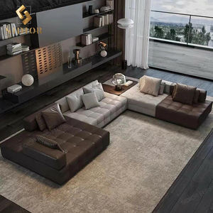 ชุดโซฟาผ้ารูปตัวแอล สไตล์นอร์ดิกโมเดิร์น 7 8 9 ที่นั่ง โซฟาเข้ามุมแบบโมดูลาร์เรียบง่าย สำหรับห้องนั่งเล่น - Product Image 4