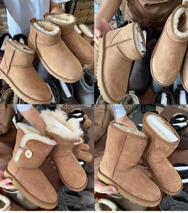 Botas de Invierno 100% Piel de Cordero para Mujer, Botines Cortos, Tallas Grandes, Forro de Piel de Oveja, Personalización de Logotipo de Fábrica - Product Image 6