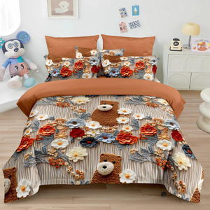 Bộ chăn ga gối đệm họa tiết hoa in kỹ thuật số 3D 5D thiết kế mới, chất liệu microfiber polyester, xuất xứ nhà máy Trung Quốc, dành cho phòng ngủ - Product Image 5