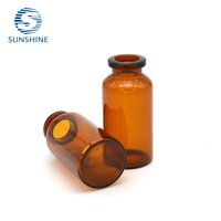 Flacon en verre tubulaire ambré de 15 ml, type USP l, flacon en verre vide pour l'emballage de liquides pharmaceutiques sensibles à la lumière