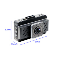 Mini enregistreur de conduite de 3 pouces Reconnaissance faciale Dash Cam Faible consommation d'énergie Double-Way DVR Loop Auto Electronics