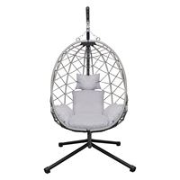 Support de chaise suspendue résistant aux intempéries pour extérieur, mobilier de patio, chaise suspendue robuste en corde tressée pour la détente