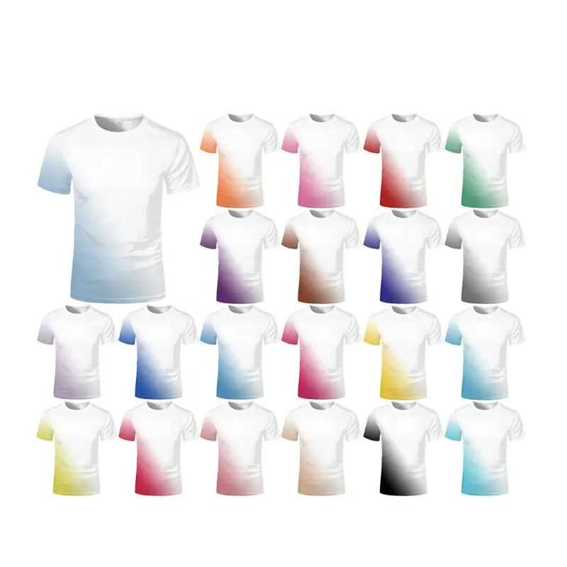 Ev print New Wholesale Custom ized Logo DIY Buntes T-Shirt Sublimation Blank Gradient Bleach T-Shirt