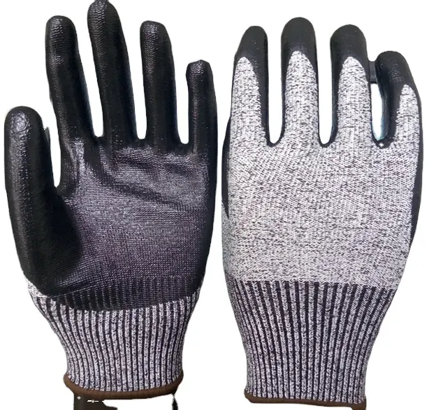 Arbeid Bescherming Guantes De Caucho Grey Anti Cut Latex Werk Nitril Gecoate Handschoenen