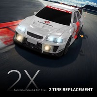 YT 1:24 Auto de Carreras RC 4WD de Alta Velocidad, Mini Auto de Control Remoto con Luces de Colores, Vehículo de Competición, Juguete para Niños