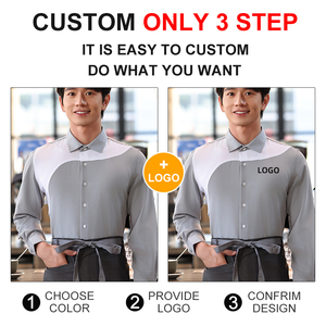 Camisa con Logotipo Personalizado, Camisa de Trabajo para Hoteles y Restaurantes, Camisas Unisex para Camareros, Camisa Polo de Manga Larga - Product Image 4
