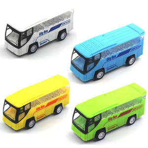 Juguete Educativo para Niños, Paquete <span class=keywords><strong>de</strong></span> 4 Mini Coches <span class=keywords><strong>de</strong></span> Juguete, Modelo <span class=keywords><strong>de</strong></span> Autobús Escolar <span class=keywords><strong>de</strong></span> Dibujos Animados, Juguete <span class=keywords><strong>de</strong></span> Plástico, Vehículo en Miniatura - Product Image 2