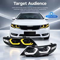 Ensemble de phares à double lentille LED, DRL bicolore, clignotant LED pour Kia Forte 2009-2013