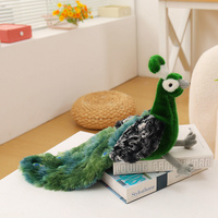 Peluche Super Douce en Coton PP Série Paon 31cm-50cm, Anti-Stress, Cadeau de Mariage avec Belles Ailes Réalistes