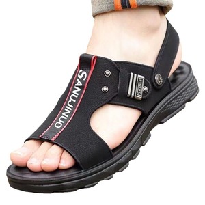 Sanlinuno Sandales à lanières en T pour hommes, à bout ouvert, semelle extérieure en caoutchouc, antidérapantes, chaussures d'été décontractées - Product Image 5