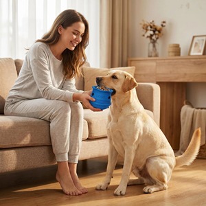 Custom Blue Interactive <b>Dog</b> Chew Toy With Food Dispenser For Medium <b>Dogs</b> Indoor Use <b>Plastic</b> Material Simple Style - Product Image 6