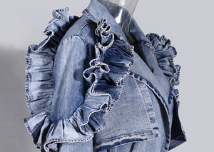 Bettergirl Cardigan Denim Trench Coat para mujer <span class=keywords><strong>Chaqueta</strong></span> suelta de <span class=keywords><strong>manga</strong></span> de murciélago con solapa de moda para mujer - Product Image 5