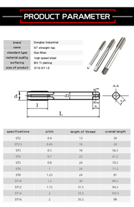 Tarauds à main HSS à cannelures droites / Tarauds de machine ISO métriques / <span class=keywords><strong>UNC</strong></span> / UNF standard – Ensemble de 5 tarauds et filières pour le filetage - Product Image 6