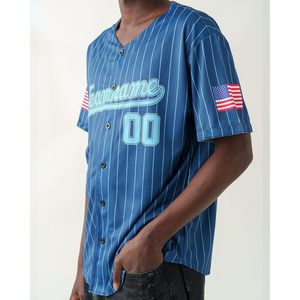 Custom Baseball Jersey Personalized Button Down Shirt With Name Number Team Uniform Unisex Adult Heat Transfer Printing - Product Image 3
