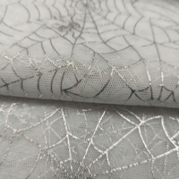 2025 vente chaude 100% Polyester argent gaufré toile d'araignée motif doux imprimé Net Design fille robe léger maison