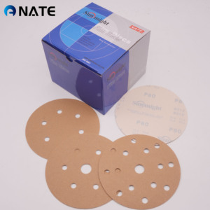 太阳可能B312T钩环砂盘氧化铝金砂纸6英寸150毫米 (多孔) 用于汽车和木材抛光 - Product Image 4