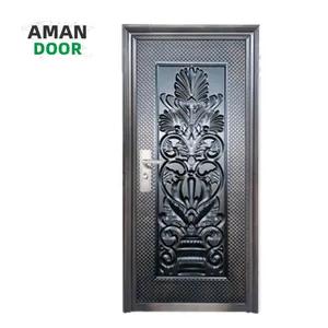 דלת אמאן העיצוב העדכני ביותר בצבע נחושת מתכת וילה דלתות פלדה דלתות חוץ מעץ