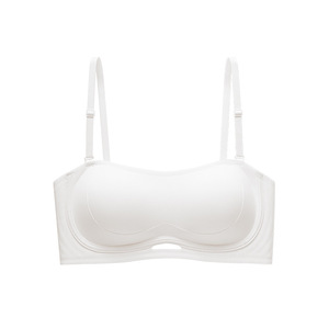 Soutien-gorge sans bretelles, sans armatures, respirant, en tricot de spandex/nylon, invisible, sans couture, anti-affaissement, pour tous les jours, bonnet 3/4, dos élégant - Product Image 1