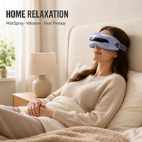 Masque de relaxation oculaire électrique avec brume atomisante, compresse chaude, vibration et musique sans fil, violet, pour la maison, le bureau et les voyages