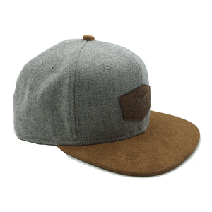 Chapeaux Snapback avec logo en cuir marron personnalisé <span class=keywords><strong>Casquette</strong></span> originale en <span class=keywords><strong>laine</strong></span> acrylique pour <span class=keywords><strong>homme</strong></span> - Product Image 4