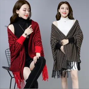 2022 New High Quality Shawl Scarf Large Plaid Shawl With Sleeves With Sleeves Fringed shawl
