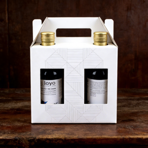 Scatola per Vino Personalizzata per Celebrazioni e Festival, OEM, 4 Bottiglie, Presentabile, Durevole, Stampa CMYK su Carta Riciclata, Design Unico con Manico - Product Image 1