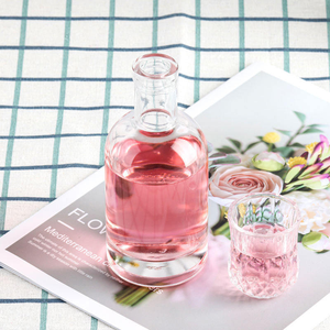 Bouteille en verre dépoli sérigraphié transparente, qualité alimentaire, pour vin, brandy, whisky, avec bouchon en liège, 100ml, 200ml, 500ml, 1000ml - Vente chaude - Product Image 1