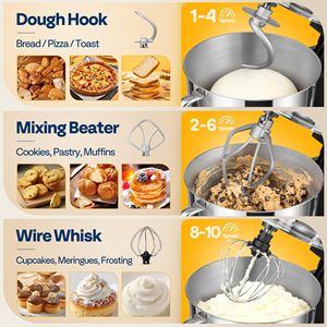 Mélangeur à pâte électrique professionnel compact de 4,7 litres pour la cuisine - Product Image 2