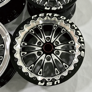 Cerchi Forgiati Personalizzati 17x10 18x10 Beadlock per Drag Racing 6x135 6x139.7 6x5.5 Nero Lucido Fresato per F150 Silverado Drag Trucks - Product Image 2