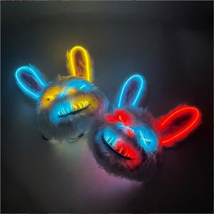 Maschera LED Spaventosa di Halloween, Maschera di <span class=keywords><strong>Orso</strong></span>, Coniglio, Coniglietto, Maschera di Peluche Insanguinata per Cosplay, Accessori per Costumi, Festa di Halloween - Product Image 5