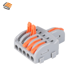 Bloques de terminales eléctricos compactos de 32A, 5P, 3P, 8 pines, conectores de empalme rápido con tuercas de palanca de resorte y carcasa de PC - Product Image 1