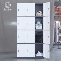Sanjian gris blanc couleur 9 portes vente chaude faible hauteur métal acier matériel organisateur chaussures ou vêtements casier de rangement