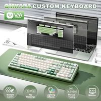 Clavier mécanique sans fil OEM ODM B98 PRO 96, interrupteurs Matcha Green Milk, personnalisation programmable avec pavé numérique et bouton double style